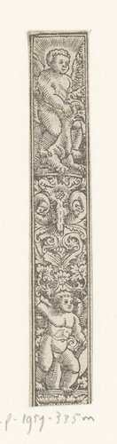Verticaal fries met twee putti by anonymous; anonymous