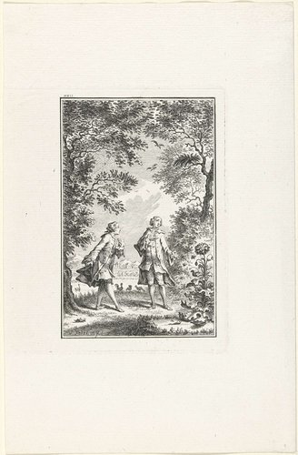 Twee heren in de natuur by Simon Fokke