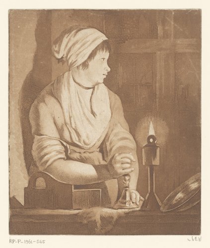 Vrouw bij kaarslicht
