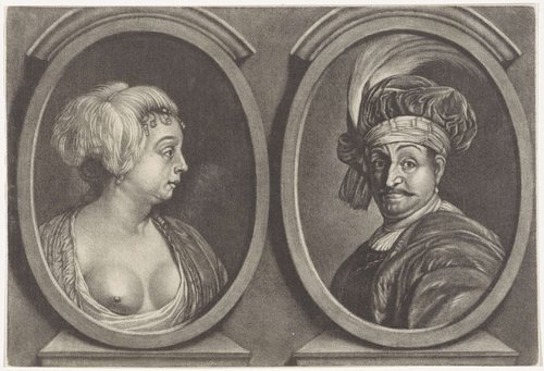 Dubbelportret van een man en een vrouw by anonymous