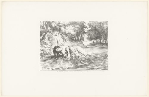 Dood van Ophelia by Eugène Delacroix