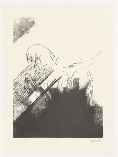 Gevleugeld paard by Odilon Redon