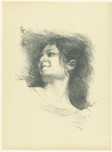 Hoofd van lachende vrouw
