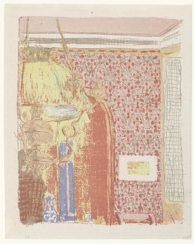 Intérieur aux tentures roses