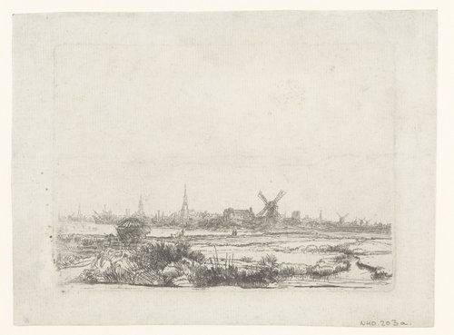 Gezicht op Amsterdam vanaf de Kadijk