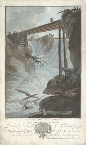 Brug over een waterval bij Mühlethal