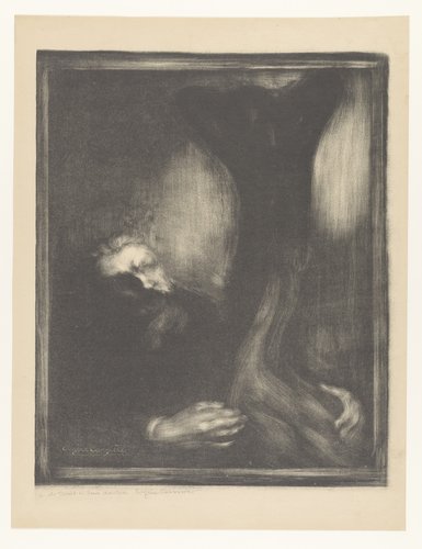 Portret van Rodin met een sculptuur