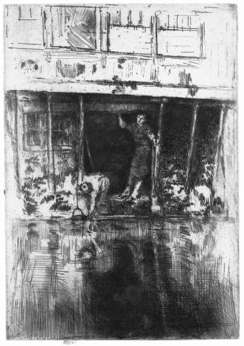 Huis aan de gracht in Amsterdam by James Abbott McNeill Whistler