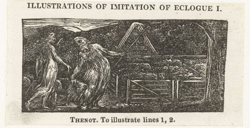 Thenot and Colinet lead their flocks together by William Blake