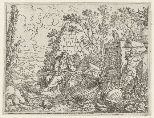 Democritus mediterend