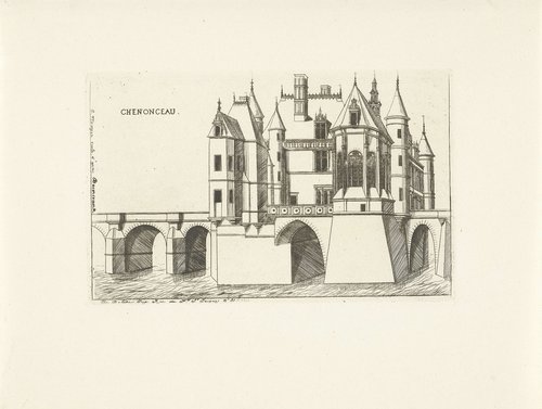 Kasteel van Chenonceau bij Chenonceaux by Charles Meryon