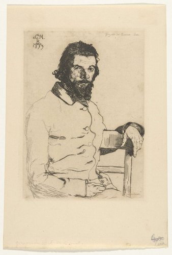 Portret van kunstenaar Charles Meryon by Félix Bracquemond