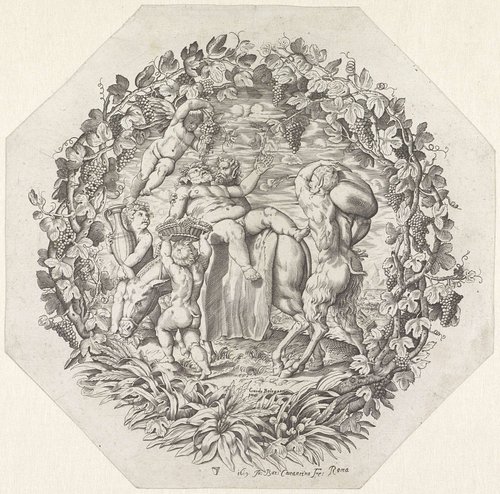 Bacchanaal met dronken Silenus