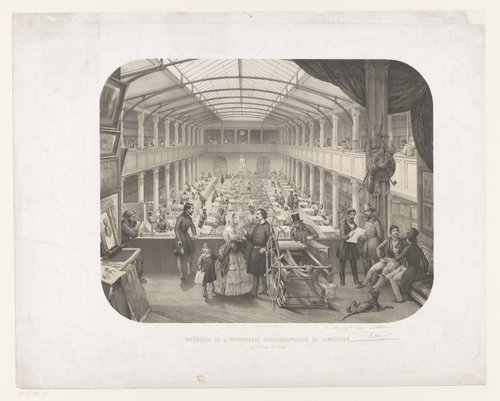 Intérieur de l'imprimerie lithographique de Lemercier, Rue de Seine, 55, a Paris
