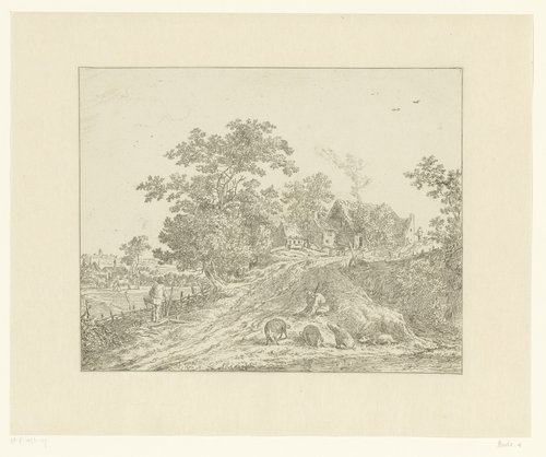 Landschap met zwijnenhoeder