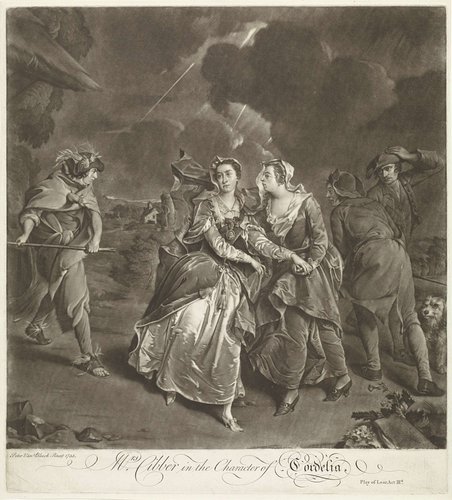 Actrice Susannah Maria Cibber in de rol van Cordelia