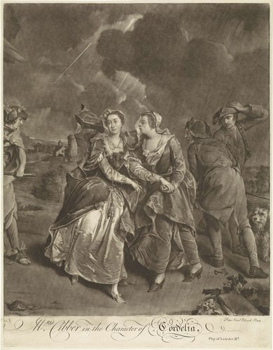 Actrice Susannah Maria Cibber in de rol van Cordelia