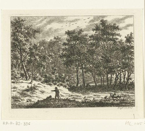 Landschap met een liggende en een staande man