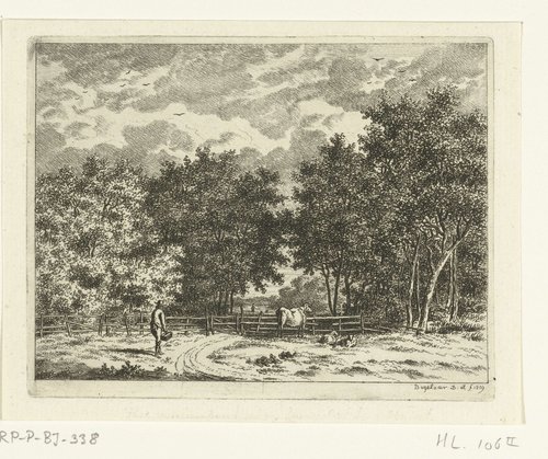 Weiland met een koe en twee schapen