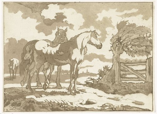 Paarden by Anthonie van den Bos