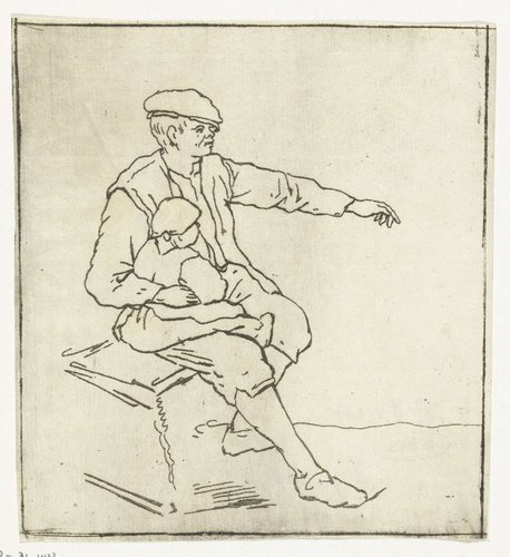 Man met kind by Anthonie van den Bos