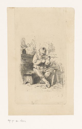 Dorpeling met een waterkan