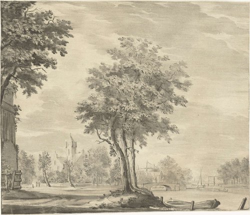 Gezicht op een dorp