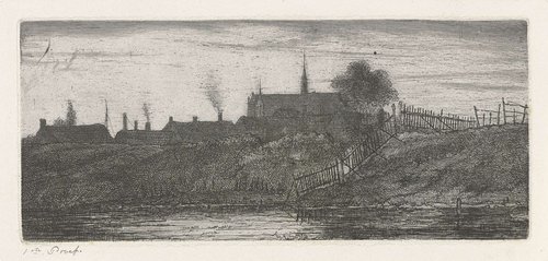 Gezicht op een stad by Jacobus Ludovicus Cornet