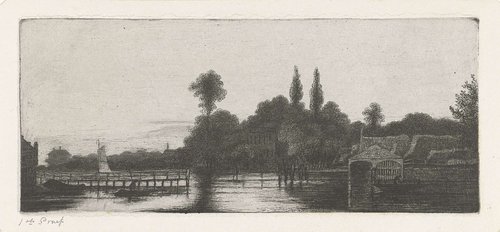 Gezicht op een rivier by Jacobus Ludovicus Cornet