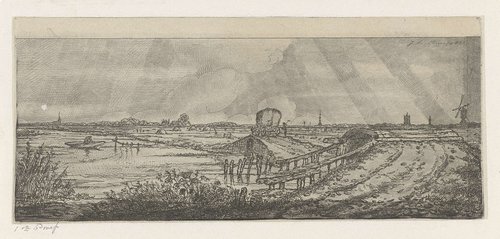 Polderlandschap met hooiwagen by Jacobus Ludovicus Cornet