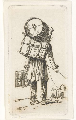 Straatmuzikant met hond