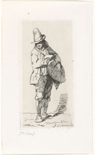 Straatmuzikant met draailier