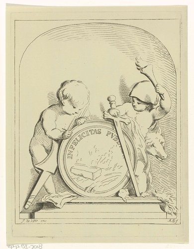 Allegorie met twee putti by Abraham Delfos