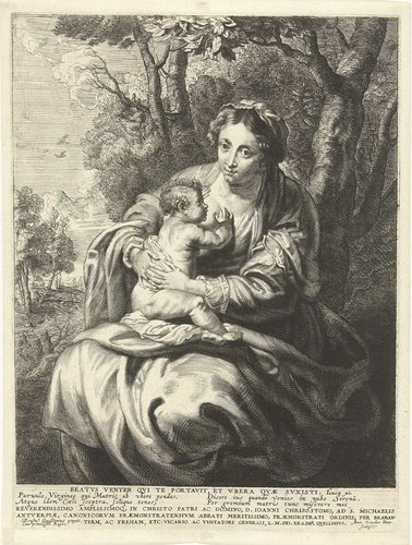 Maria met kind in landschap
