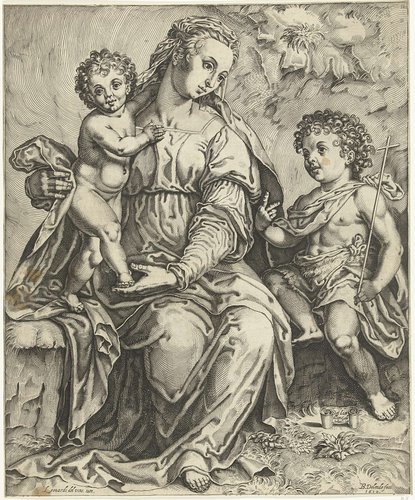 Maria met Christus en Johannes de Doper als kind