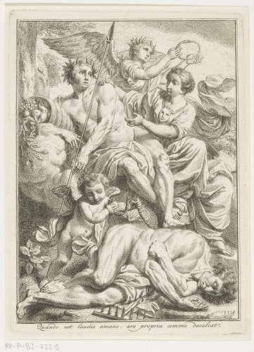 Allegorische voorstelling met de Schilderkunst die gekroond wordt door de Eeuwigheid