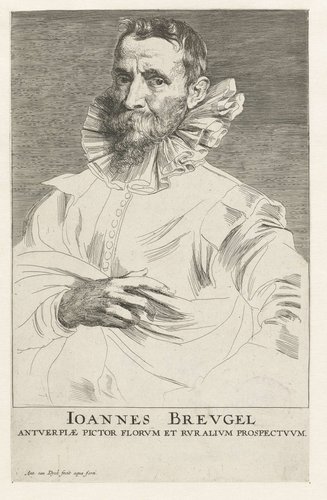 Portret van Jan Brueghel de Oude by Anthony van Dyck