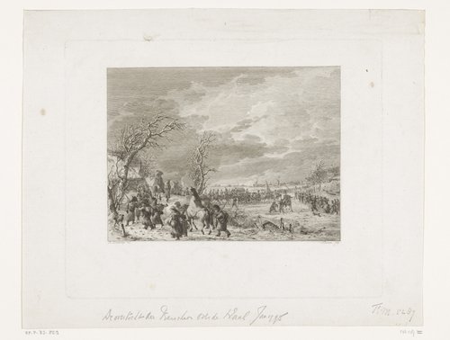 Overtocht van de Franse troepen over de Waal in januari 1795 by Joannes Bemme