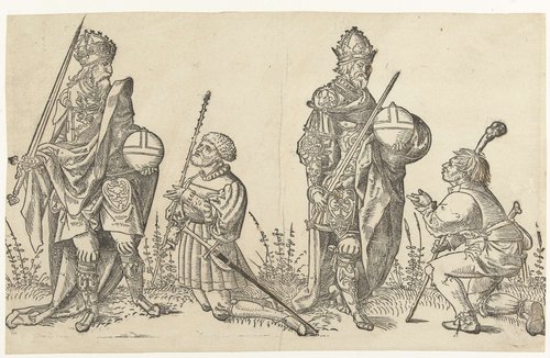 Keizer Trajanus met rechter en Keizer Augustus met boer by anonymous