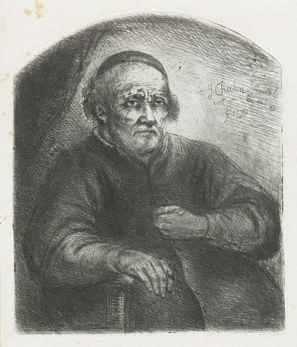 Oude man in een leunstoel