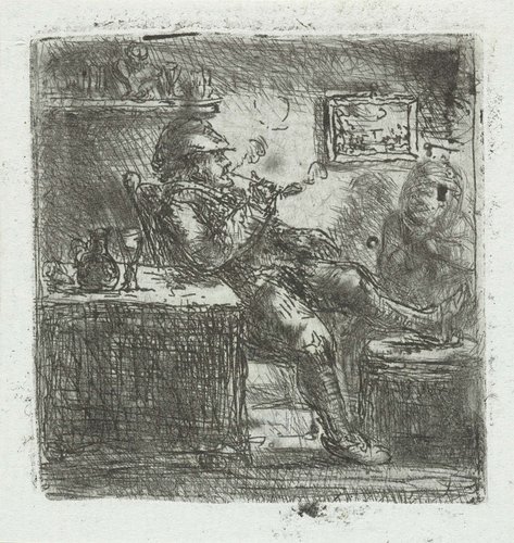 Man met pijp by Jan Chalon
