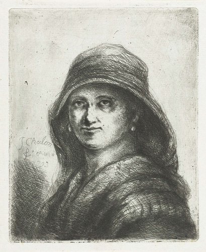 Vrouw met capuchon