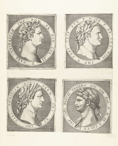 Portretten van Romeinse keizers by Marcantonio Raimondi