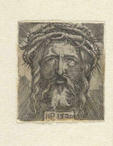 Hoofd van Christus met doornenkroon by Hans Sebald Beham