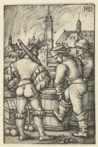 Bewakers bij de kruitvaten by Hans Sebald Beham