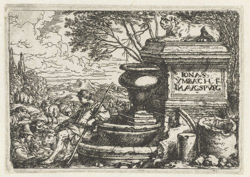 Rustende herders bij een bron by Jonas Umbach