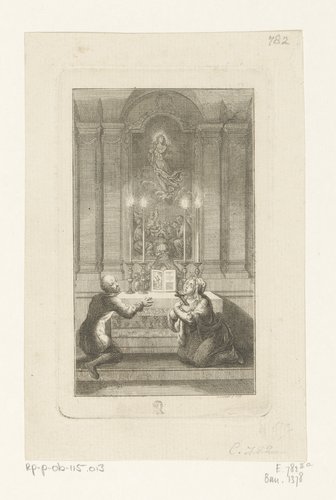 Adelgunde toont berouw bij het altaar