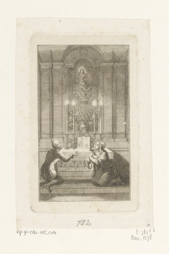 Adelgunde toont berouw bij het altaar