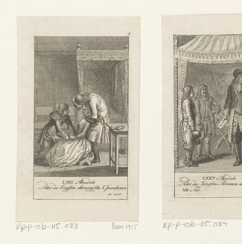 Peter de Grote voert een operatie uit by Daniel Nikolaus Chodowiecki