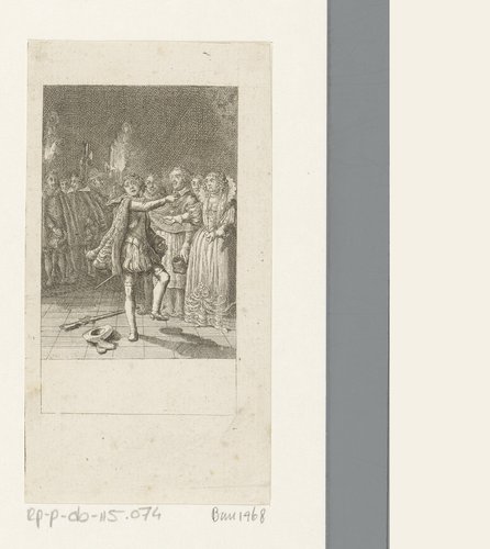 Karel IX bekent zijn schuld by Daniel Nikolaus Chodowiecki